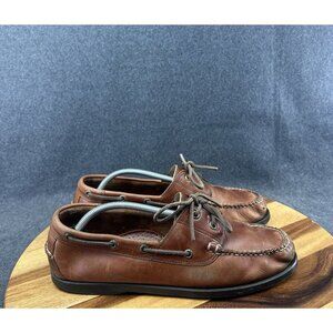 L.L. Bean Mens Casco Bay Leather Boat Mocs Shoes 12D Brown 233933